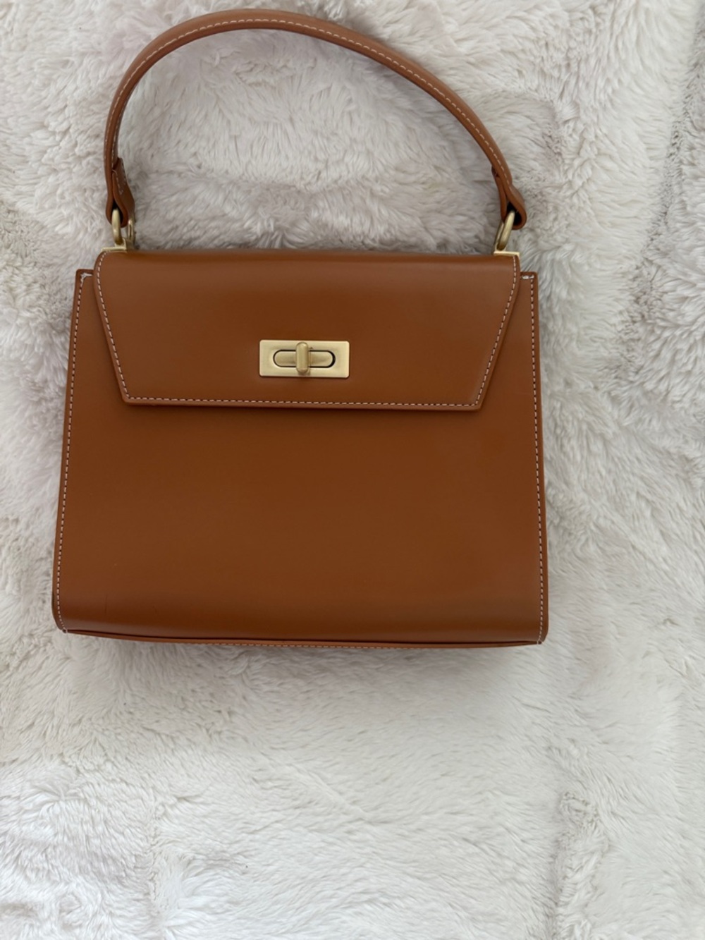 Classic Top-Handle Women’s Handbag in Tan